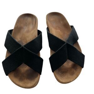 Jenni Kayne Cotton Crossover black sandals size 40 US 10